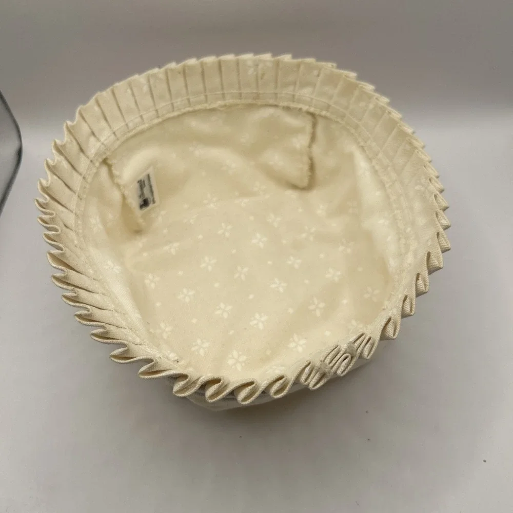Longaberger Round Basket Liner - Ivory Eyelet -  100% Cotton USA Made 8